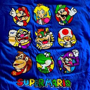 Blue Super Mario XL T-Shirt (Fits More Like An Adult Small)